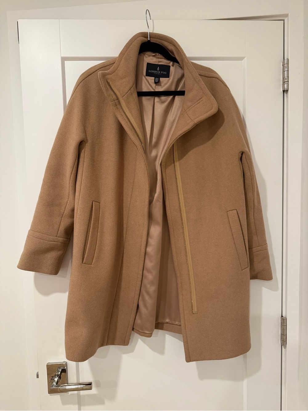 London Fog Womenâs Camel Pea Coat
